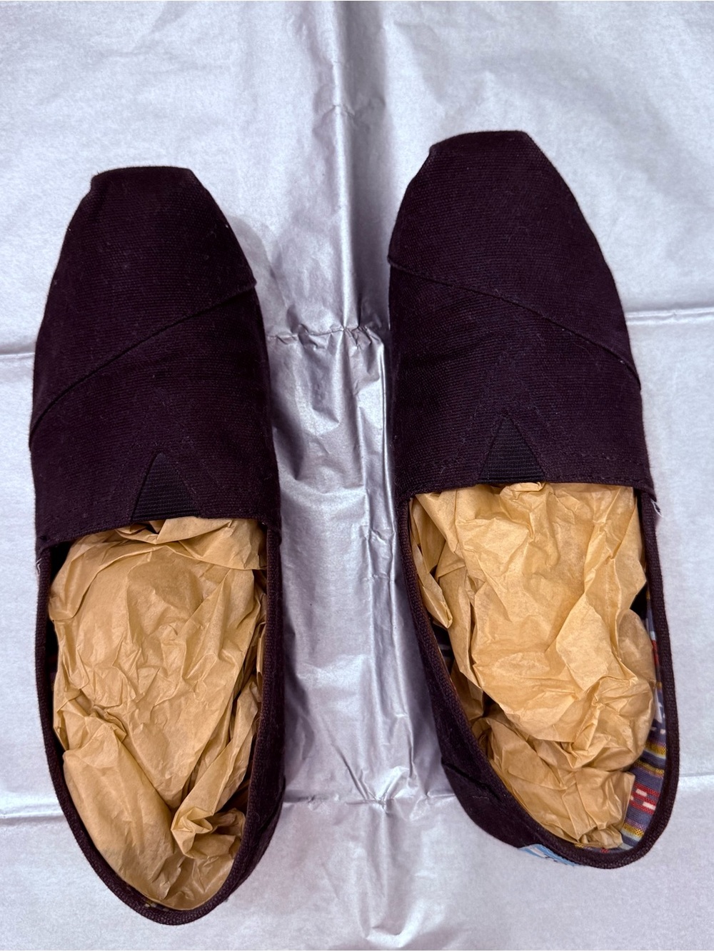 Toms Black Canvas Slip-On Loafers